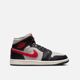 WMNS AIR JORDAN 1 MID - BLACK / RED / SAIL