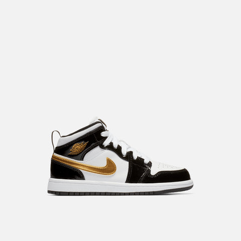 AIR JORDAN 1 MID SE (PS) "BLACK / GOLD"