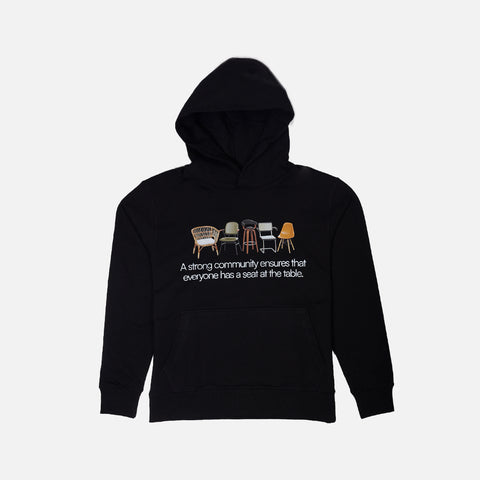 REC PHILLY X LAPSTONE "A SEAT AT THE TABLE" HOODIE - BLACK