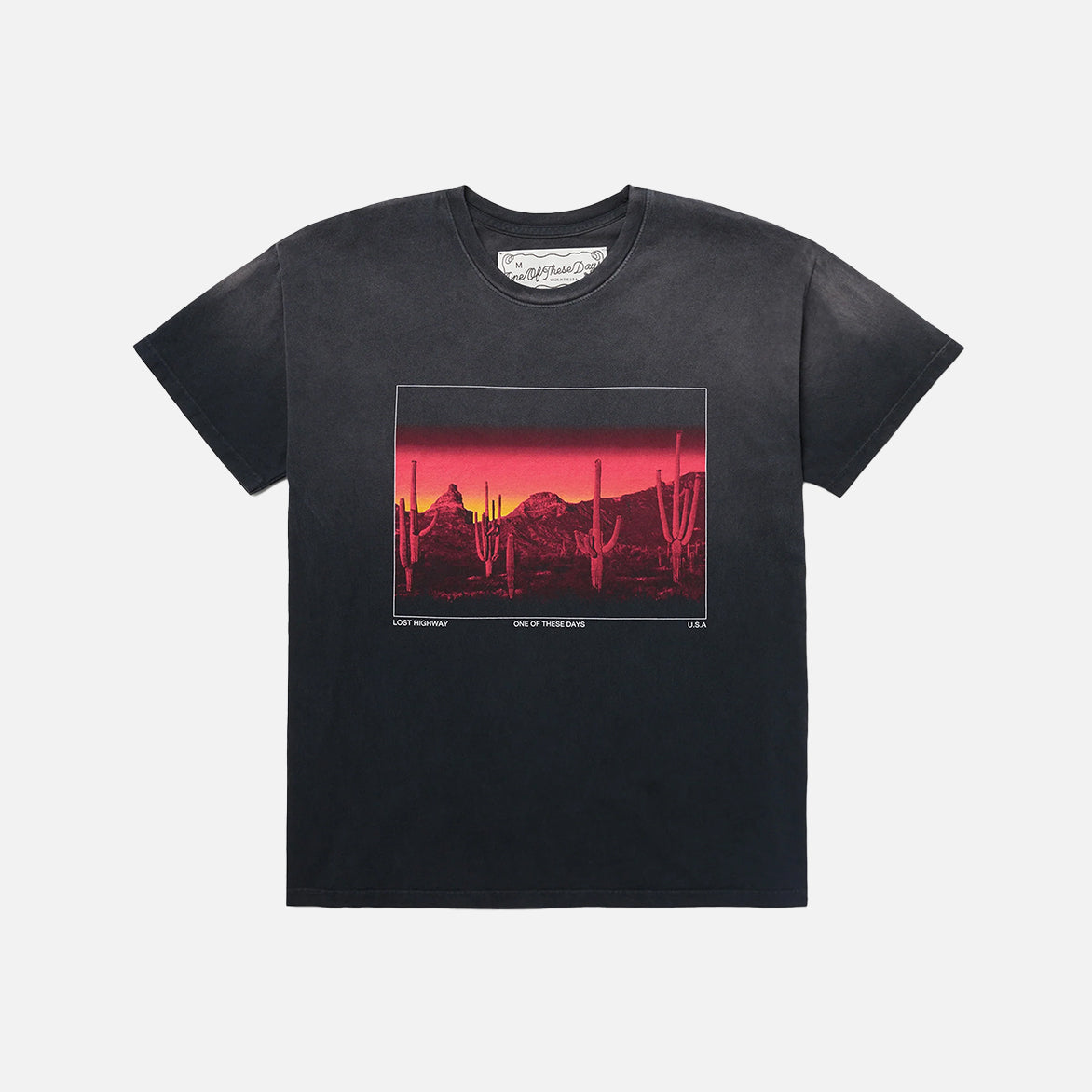 BURNING LANDSCAPE TEE - WASHED BLACK