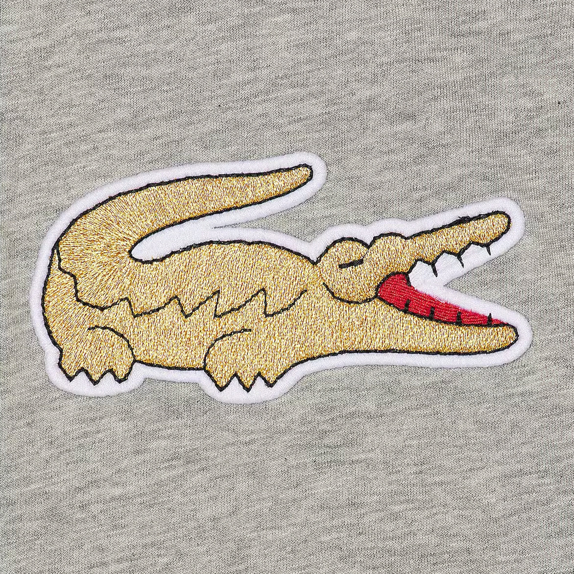 CDG X LACOSTE CROC LOGO TEE - GREY