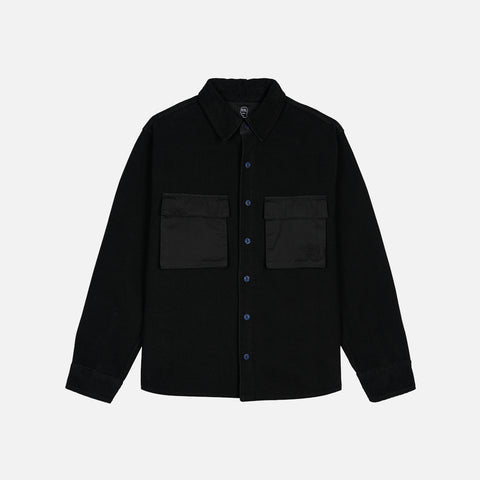 CPO FRENCH TERRY SATEEN SHIRT - WASHED BLACK