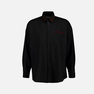 TROPICAL WOOL SHIRT - BLACK