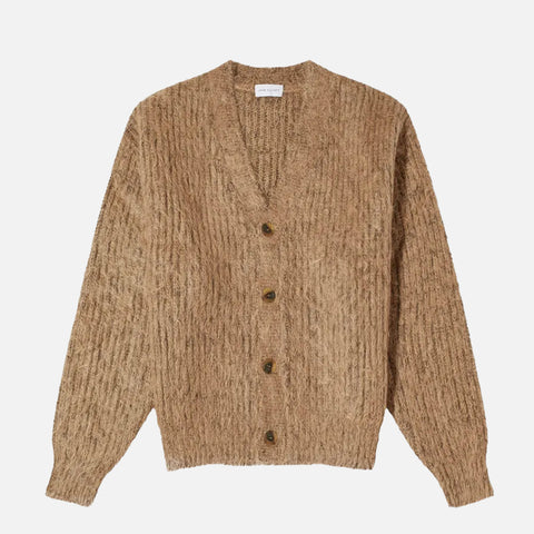 WOOL MOHAIR CARDIGAN - CAMEL