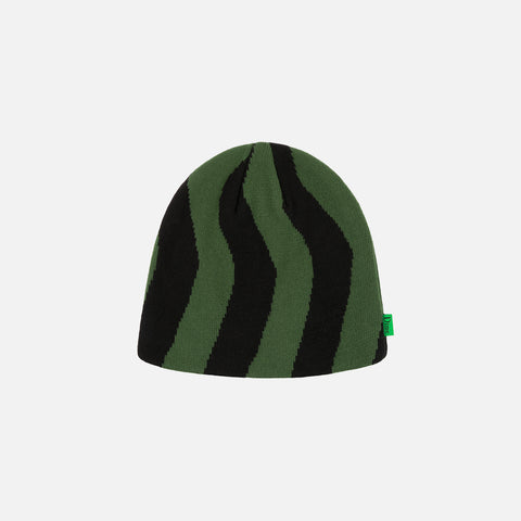 SPIRAL SKULLCAP BEANIE - BOTTLE GREEN