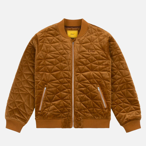 VELOUR BOMBER JACKET - RUST