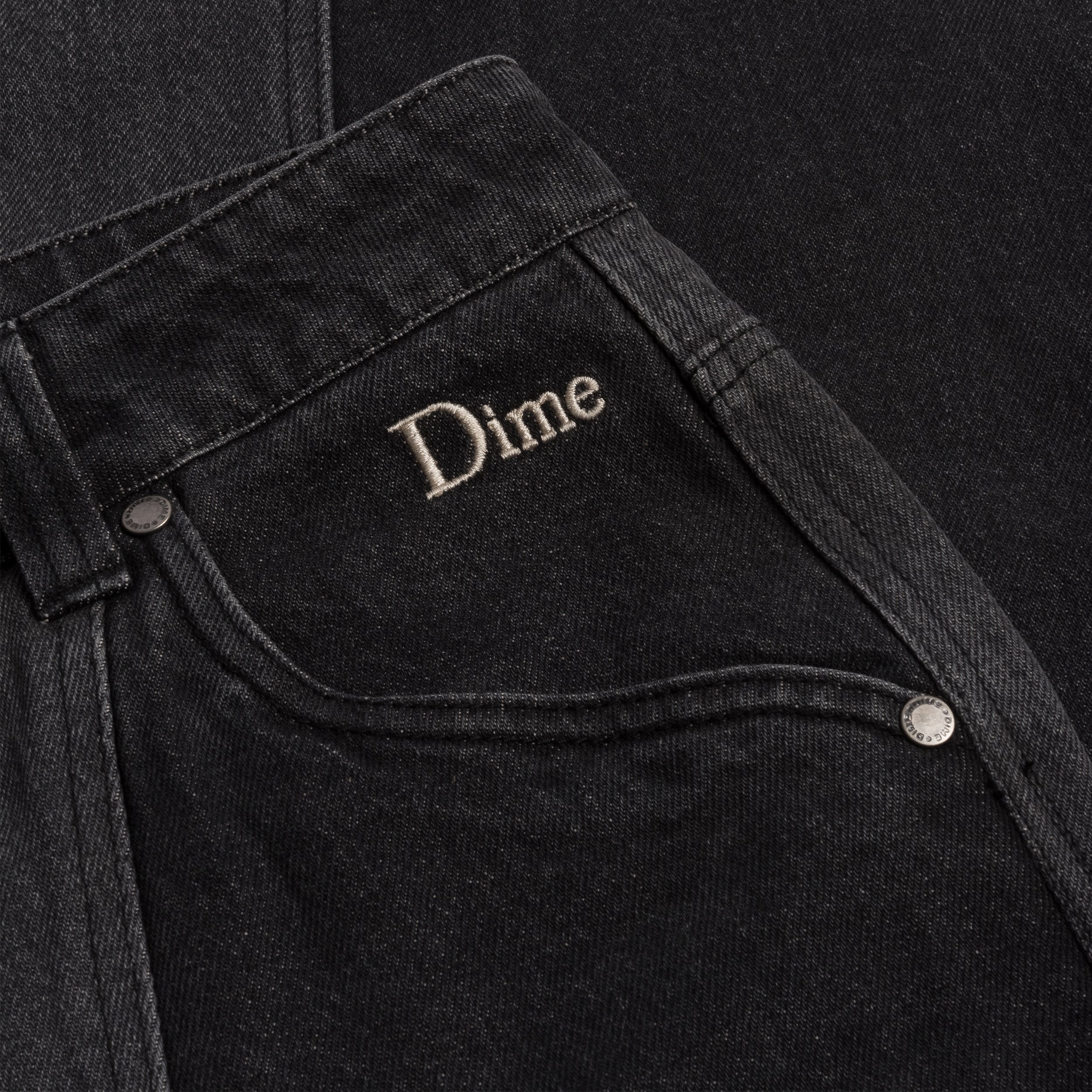 BLOCKED RELAXED DENIM PANTS - BLACK