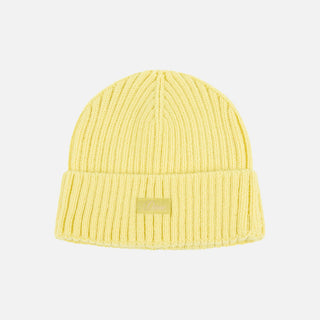 CURSIVE RIB BEANIE - NEON YELLOW
