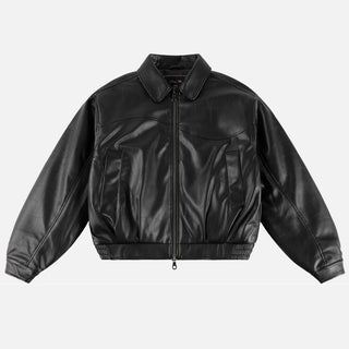 DEBOSSED WAVY JACKET - BLACK