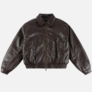 DEBOSSED WAVY JACKET - BROWN