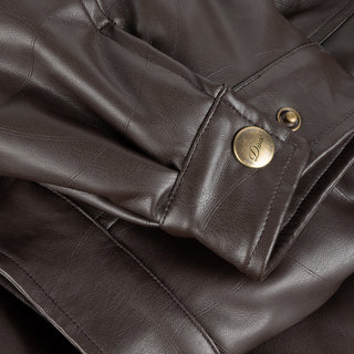 DEBOSSED WAVY JACKET - BROWN