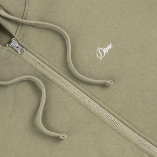CURSIVE ZIP HOODIE - ARMY GREEN