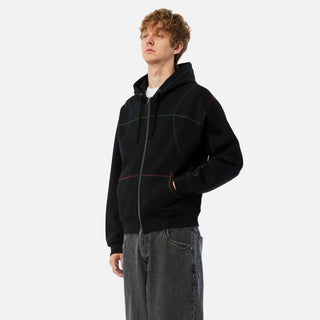 COURT ZIP HOODIE - BLACK / MULTI