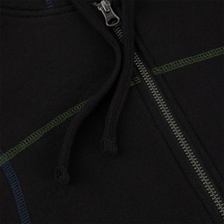COURT ZIP HOODIE - BLACK / MULTI