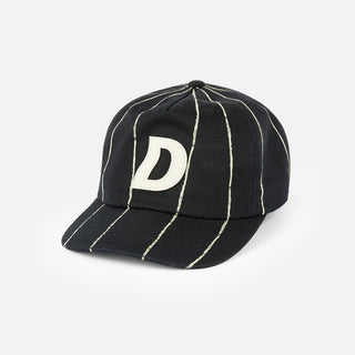 PINSTRIPED WORKER CAP - BLACK