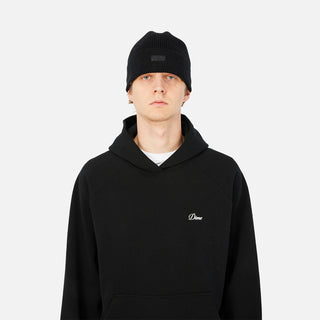 CURSIVE RIB BEANIE - BLACK