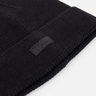 CURSIVE RIB BEANIE - BLACK