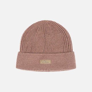 CURSIVE RIB BEANIE - CAMEL