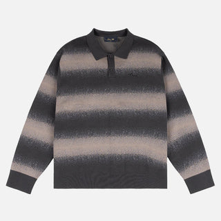 STRIPED RUGBY KNIT - CHARCOAL / MULTI