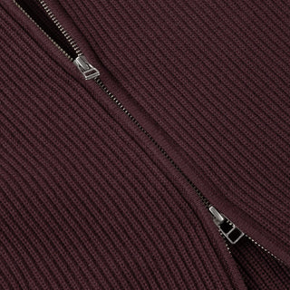 DOUBLE ZIP KNIT - WINE