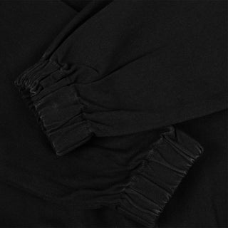 HOODED DENIM JACKET - BLACK