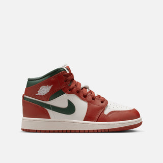 AIR JORDAN 1 MID (GS) - SAIL / REDSTONE / MIDNIGHT GREEN