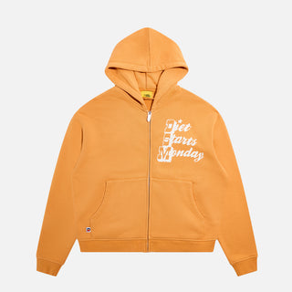 STAR FULL-ZIP HOODIE - MUSTARD