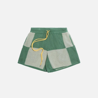 CHECKER CROCHET SHORT - SAGE