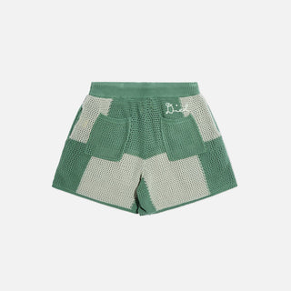 CHECKER CROCHET SHORT - SAGE