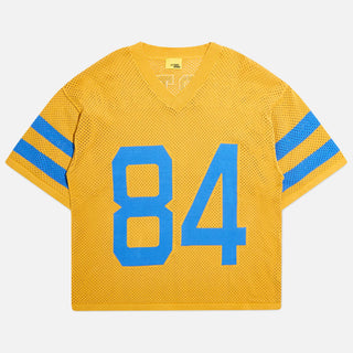 KNITTED MESH JERSEY - YELLOW / BLUE