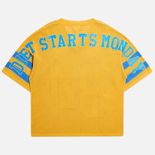 KNITTED MESH JERSEY - YELLOW / BLUE