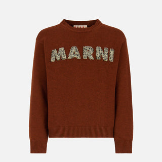 MARNI LOGO SWEATER - MAROON