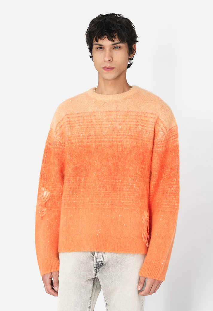 GRADIENT MOHAIR CREW - SUNKIST