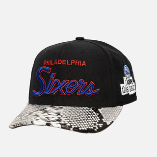 MITCHELL & NESS X JUST DON "I LOVE THIS TEAM" SNAKESKIN STRAPBACK - SIXERS
