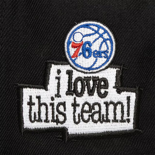 MITCHELL & NESS X JUST DON "I LOVE THIS TEAM" SNAKESKIN STRAPBACK - SIXERS