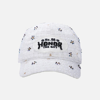 BEADED 6 PANEL CAP - BONE