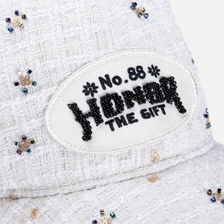 BEADED 6 PANEL CAP - BONE