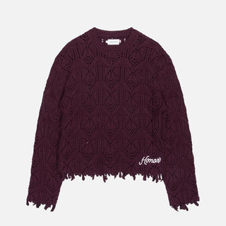 CABLE SWEATER - BERRY