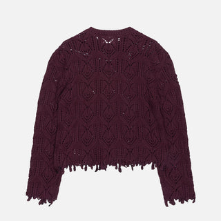 CABLE SWEATER - BERRY