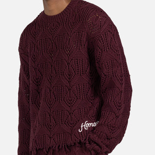 CABLE SWEATER - BERRY