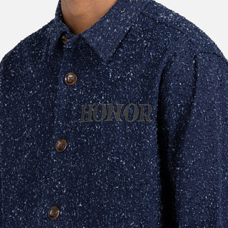 NEP YARN CHACKET JACKET - NAVY