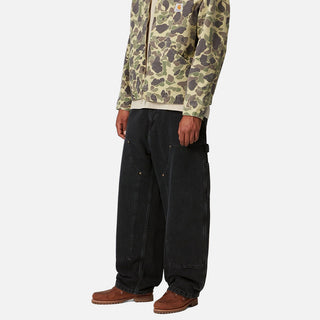 NASH DOUBLE KNEE PANT - BLACK (STONE WASHED)