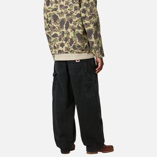 NASH DOUBLE KNEE PANT - BLACK (STONE WASHED)