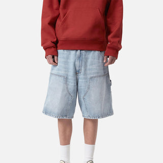 DOUBLE KNEE SHORT - BLUE (WORN BLEACHED)