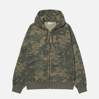 HOODED BENTON SWEAT JACKET - GREEN CAMO COMBI