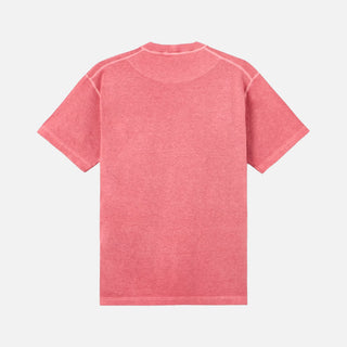 2100026 ORGANIC COTTON JERSEY 'FISSATO' EFFECT T-SHIRT - GERANIUM