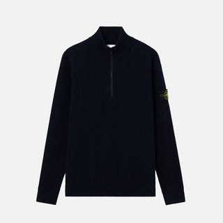 5100124 RIBBED SOFT ORGANIC COTTON L/S POLO - NAVY BLUE