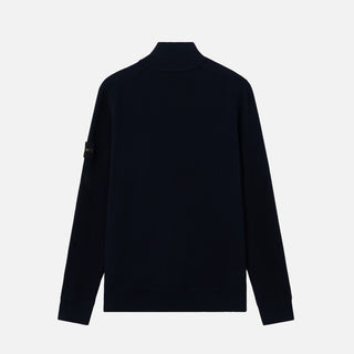 5100124 RIBBED SOFT ORGANIC COTTON L/S POLO - NAVY BLUE