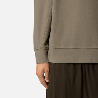 6100017 ORGANIC COTTON INTERLOCK CREWNECK - MILITARY GREEN