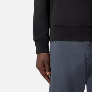 6100060 ORGANIC COTTON FLEECE CREWNECK - BLACK